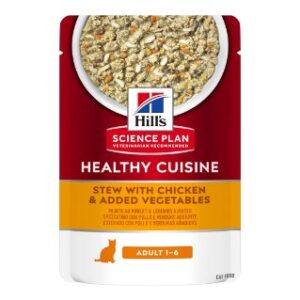 Hill's Science Plan Healthy Cuisine Stew Chicken and Vegetables Adult Cat Wet Food 80g Pouch