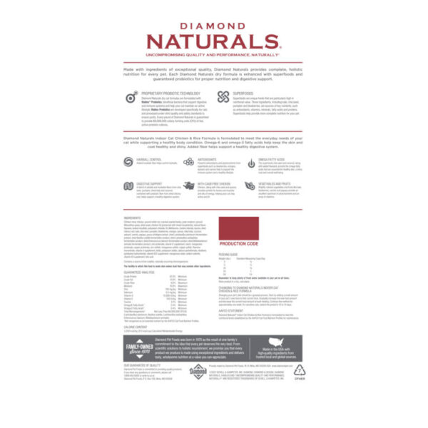 Diamond Naturals Indoor Cat Chicken & Rice Formula - Image 2