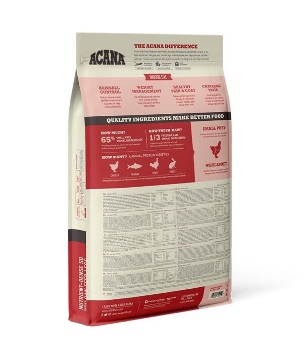 Acana Indoor Entree Cat Dry Food 1.8Kg Bag - Image 5