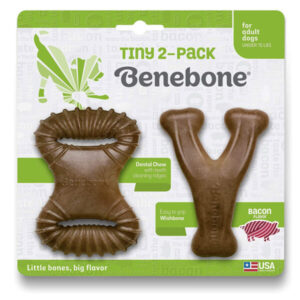 Benebone 2-Pack Dental Chew, Wishbone(Tiny) – Bacon