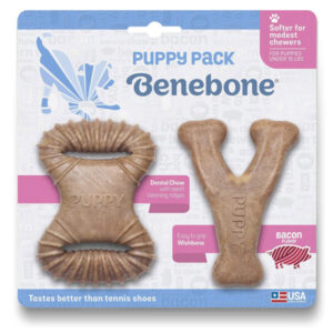 Benebone Puppy 2-Pack Dental Chew/Wishbone (Tiny) – Bacon