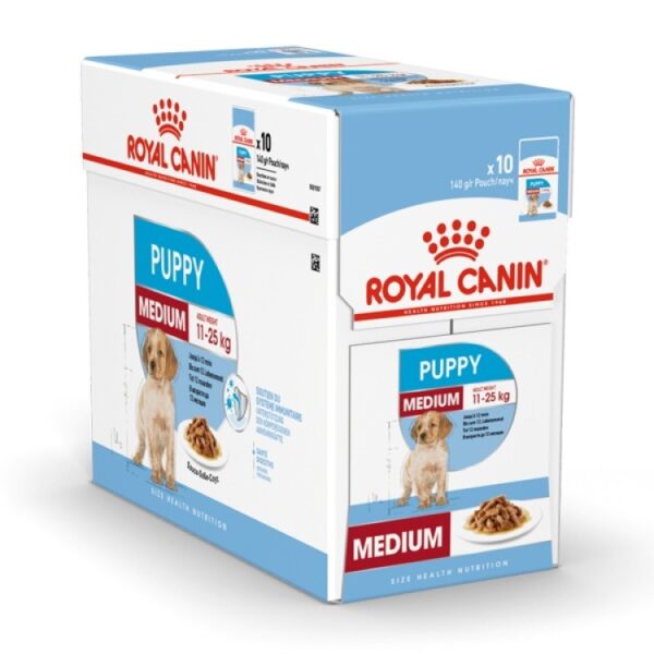 Royal Canin Size Health Nutrition Medium Puppy (WET FOOD - Pouches) 10 x 140g - Image 7