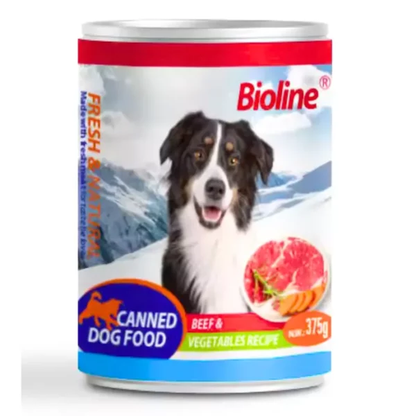 ​ Ingredients Bioline Canned Dog Food 375g- [Flavor - Beef & Vegetables]