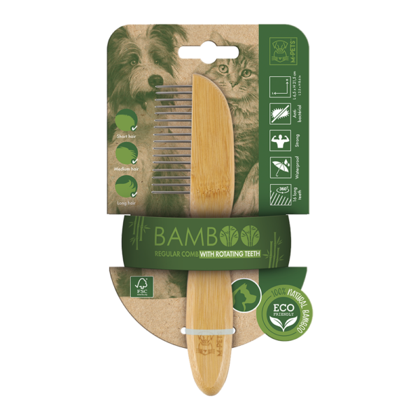 M-PETS Bamboo Regular Comb 16 teeth