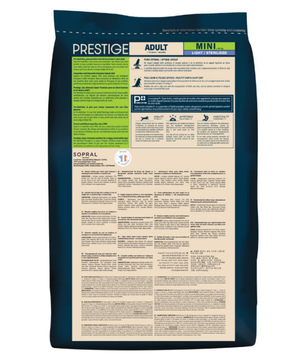 Pro nutrition Prestige Dog Adult Mini Light Sterilised 3Kg - Image 6