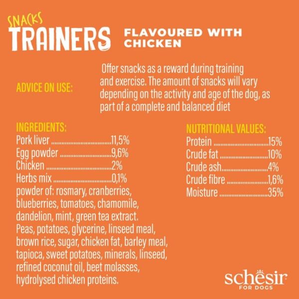 Schesir Dog Snacks Trainers Soft & Chewy 283g - Chicken - Image 2