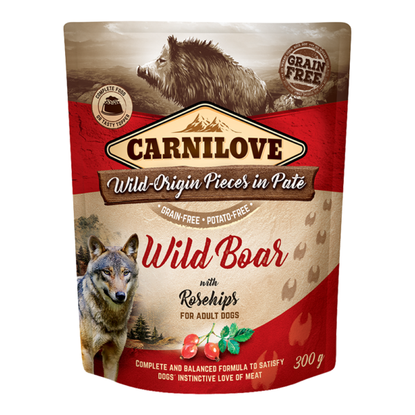 Carnilove Wild Boar with Rosehip for Adult Dogs (Wet Food Pouches) 300g