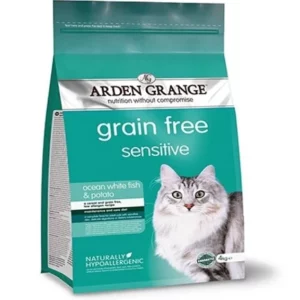 Arden Grange Grain Free Sensitive Adult Ocean White Fish & Potato Dry Cat Food 2 KG