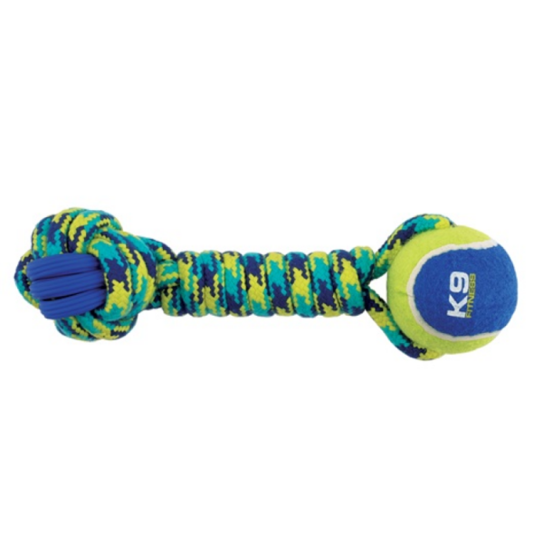 K9 Fitness by Zeus Rope and TPR Tennis Ball Dumbbell - 30.48 cm dia. - Image 2